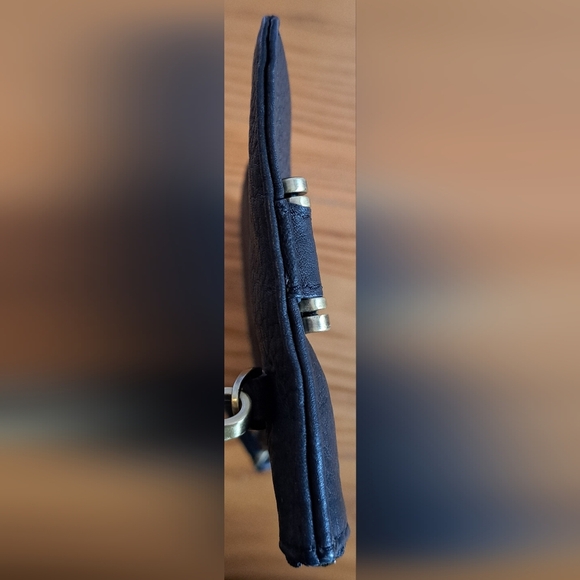 NWOT Sapahn GORGEOUS Black Leather Wristlet Clutch Purse w/ Built-In Wallet - Picture 7 of 10